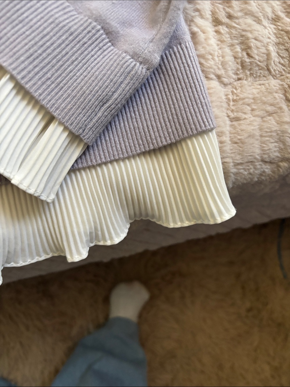 Women’s Lilac Layered-Ruffle Pullover with Cream Pleated Trim - Picture 5 of 8